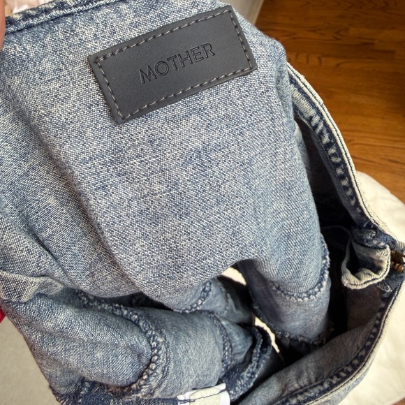 MOTHER Blue Denim Mini Skirt in Threading the needle - Picture 5 of 6